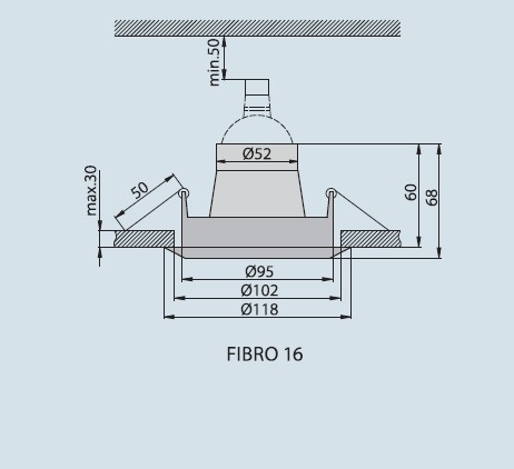Светильник FIBRO 16 сатин хром, Brilum