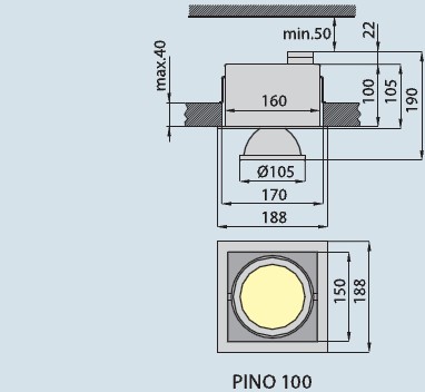 Светильник карданный PINO 100 серый, Brilum
