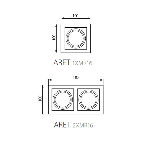 Светильник точечный ARET 2XMR16-W (26723)